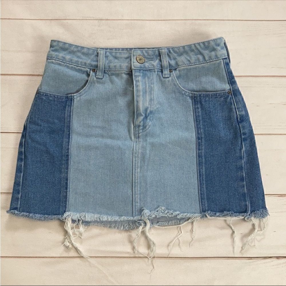 PacSun Patch Work Jean Skirt